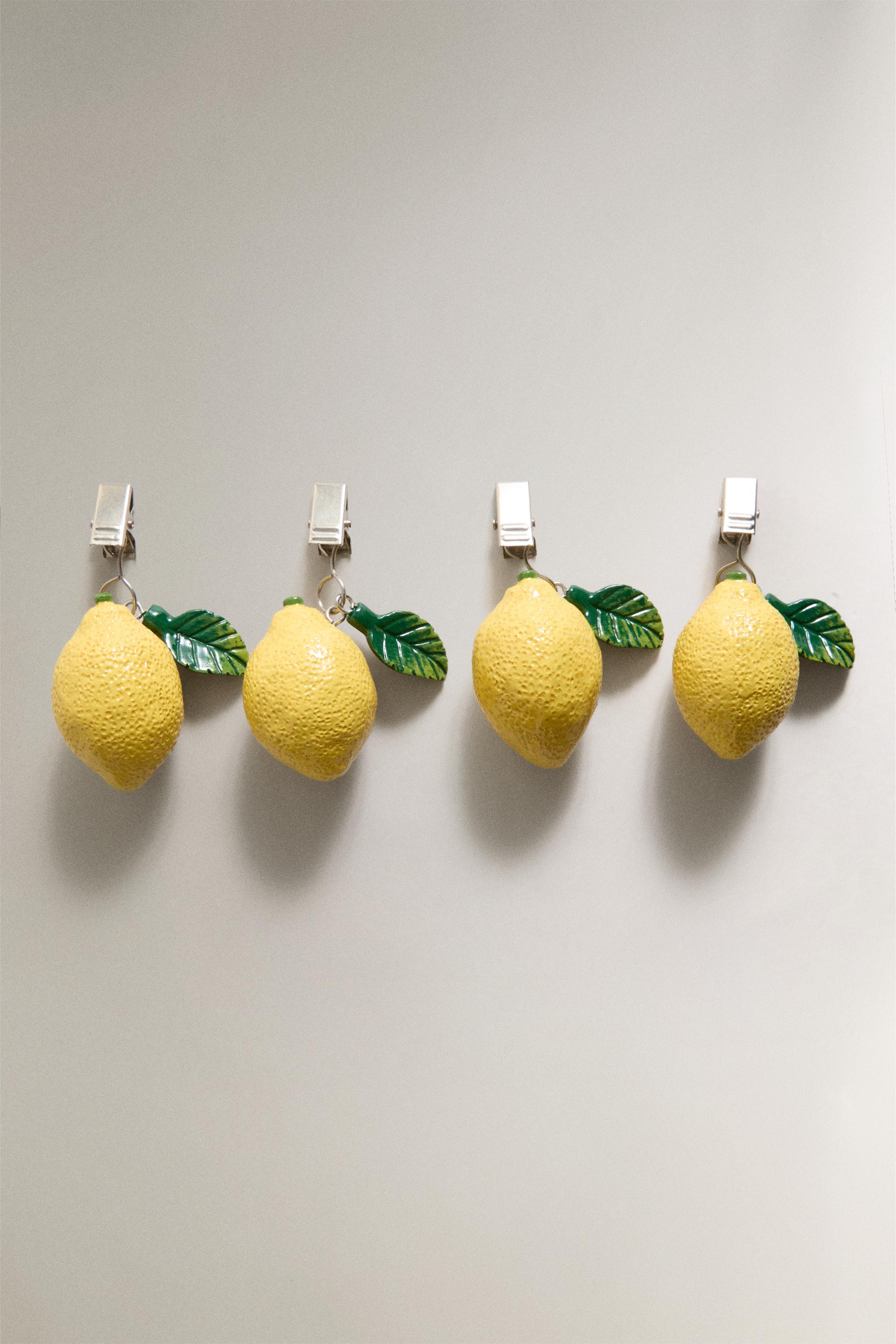 LOT DE 4 PINCETTES À NAPPE CITRON